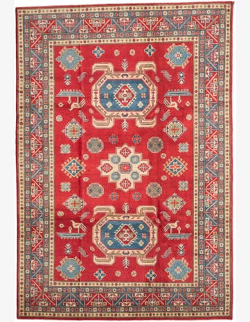 6' 8 x 9' 9 Hand Knotted Kazak Rug