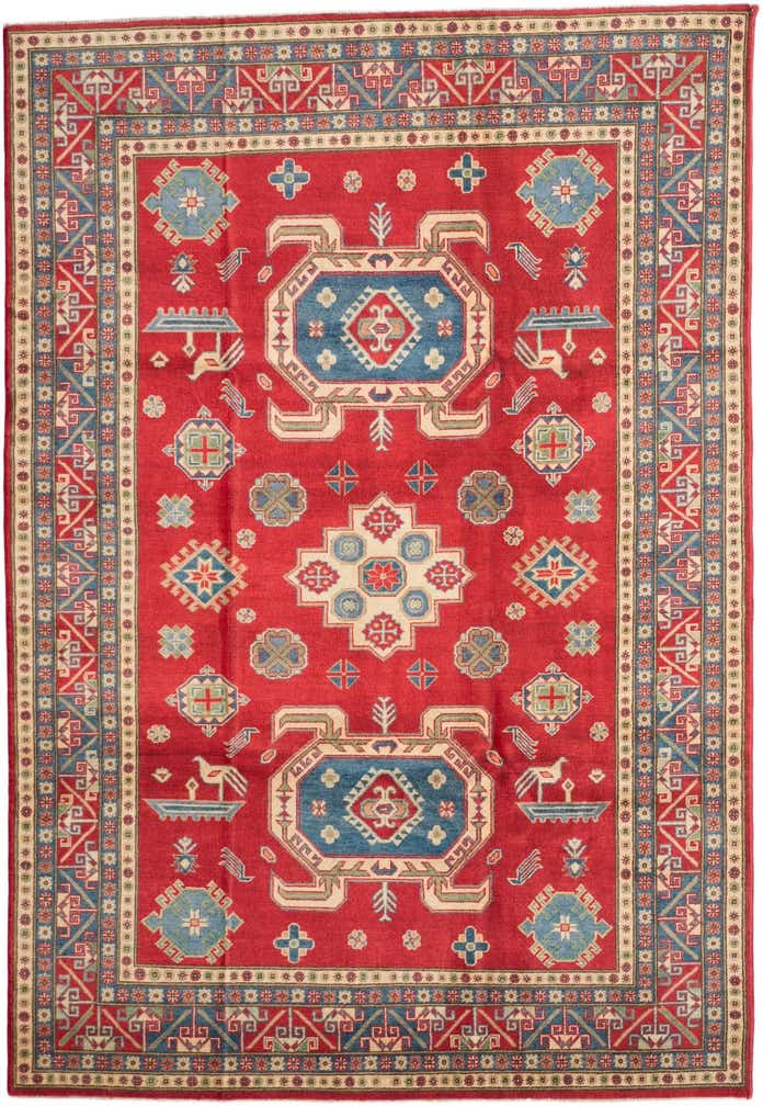 6' 8 x 9' 9 Hand Knotted Kazak Rug