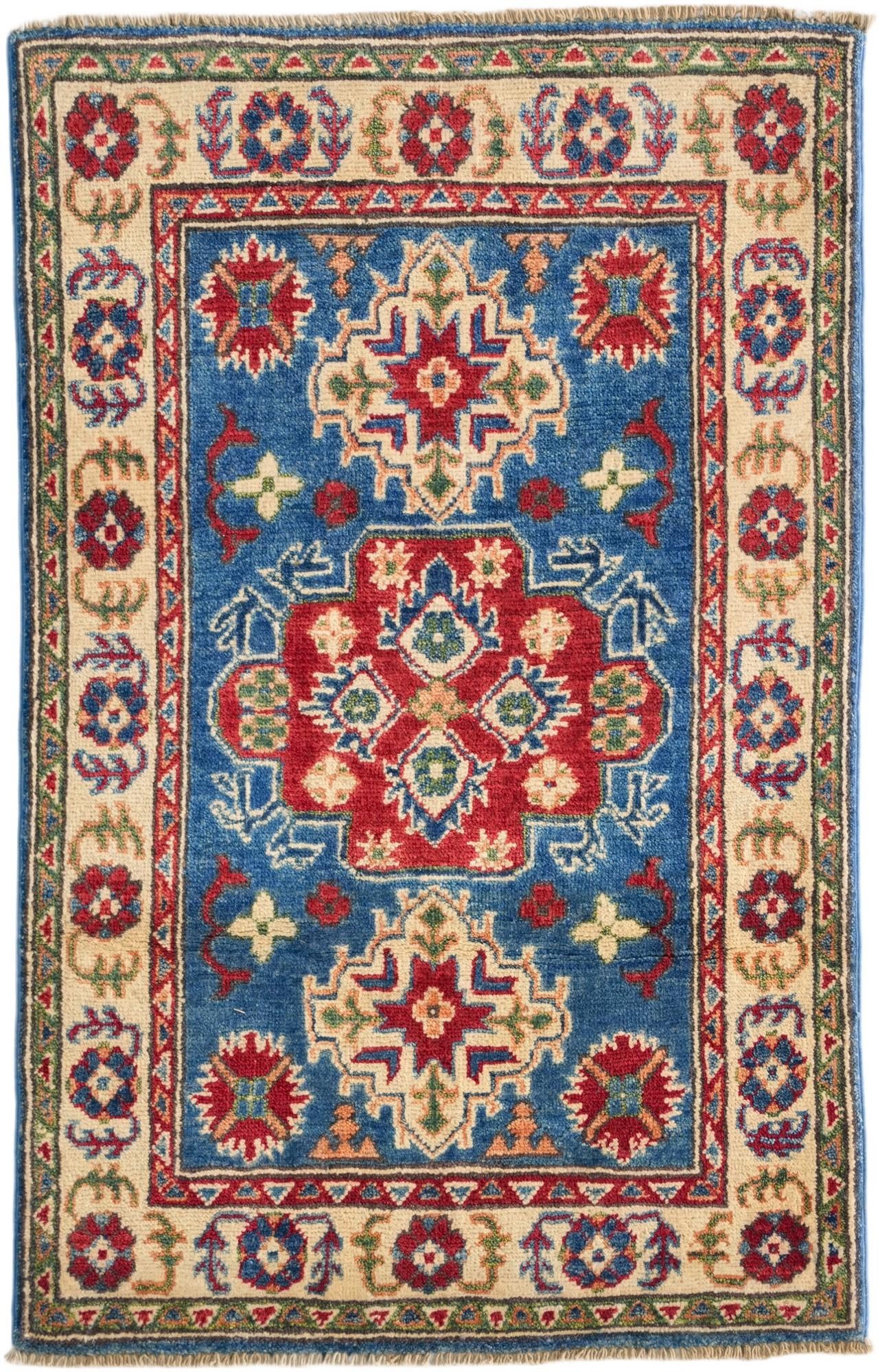 2' 7 x 4' Hand Knotted Kazak Rug