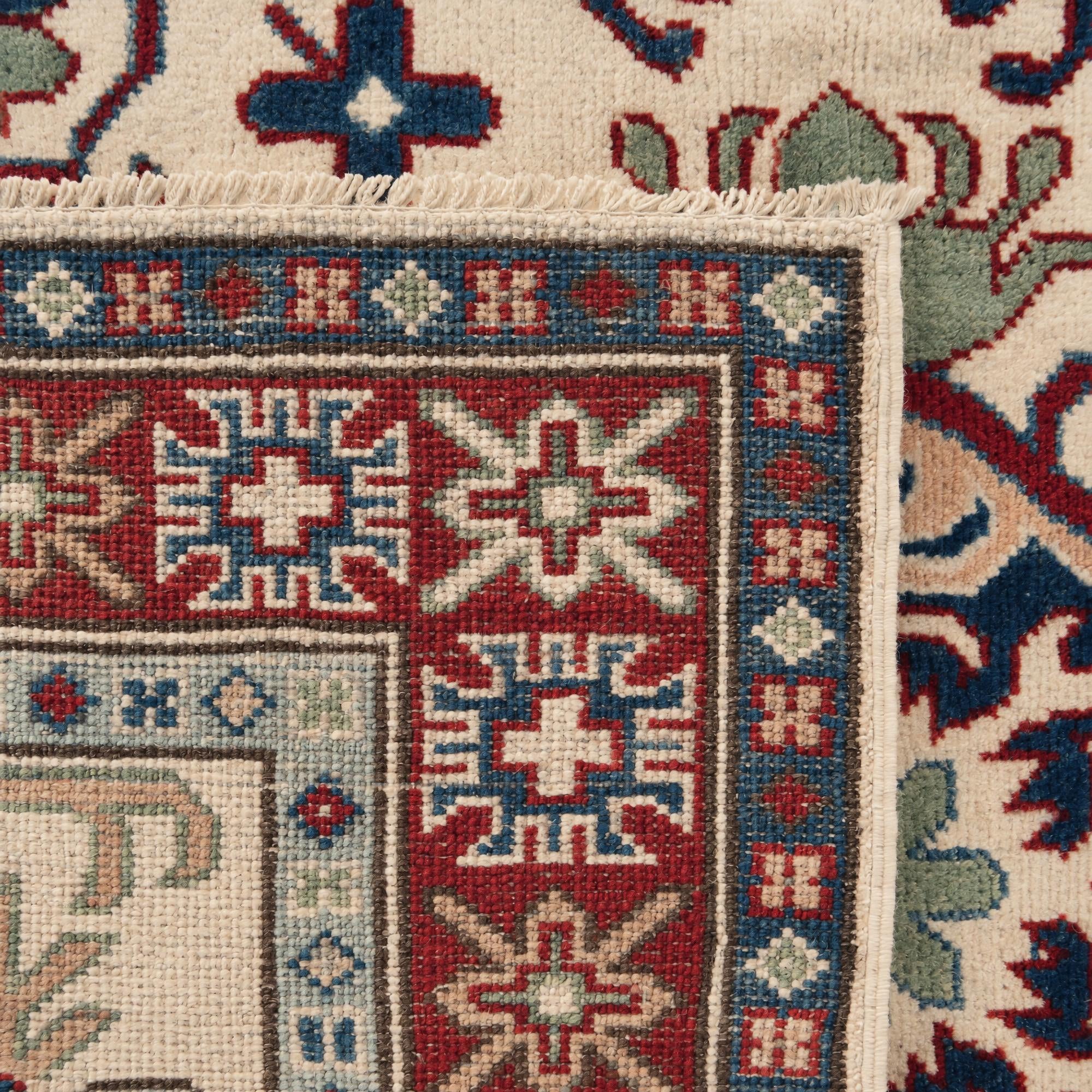 110cm x 150cm Handgeknüpft Kazak Teppich