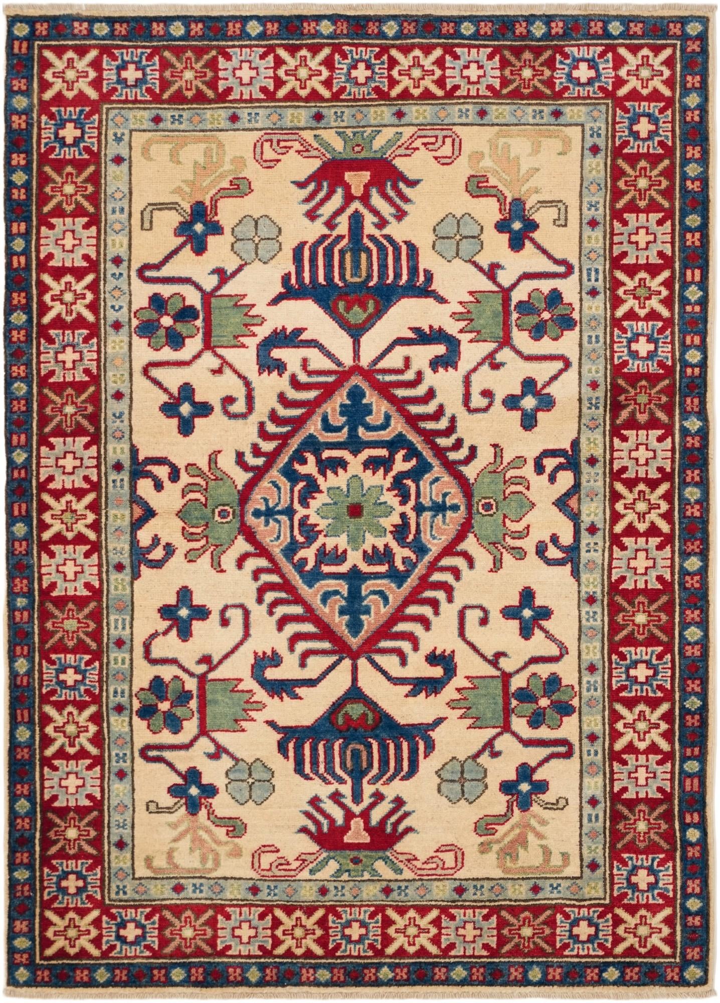3' 7 x 5' Hand Knotted Kazak Rug