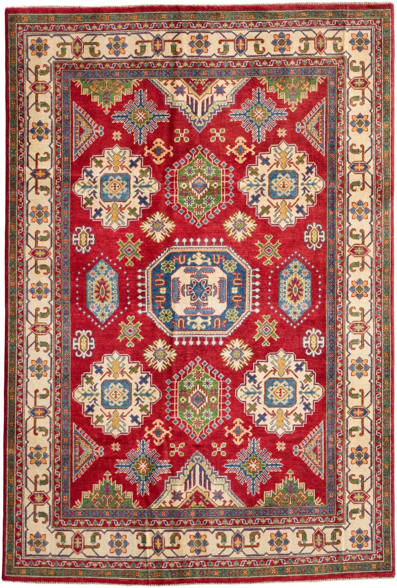Detail image 2 of 10: 6' 7 x 9' 9 Hand Knotted Kazak Rug