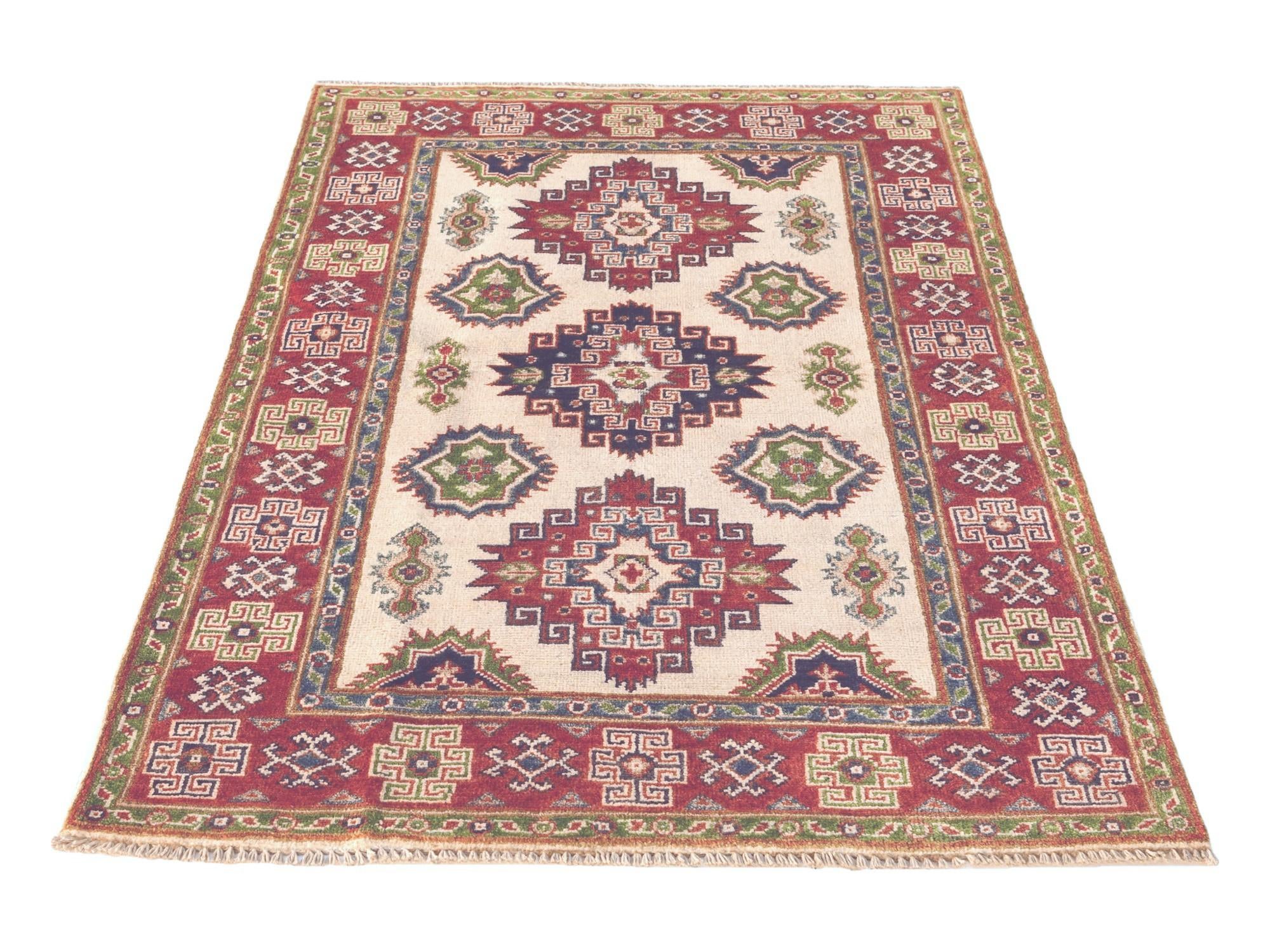 3' 3 x 4' 11 Hand Knotted Kazak Rug