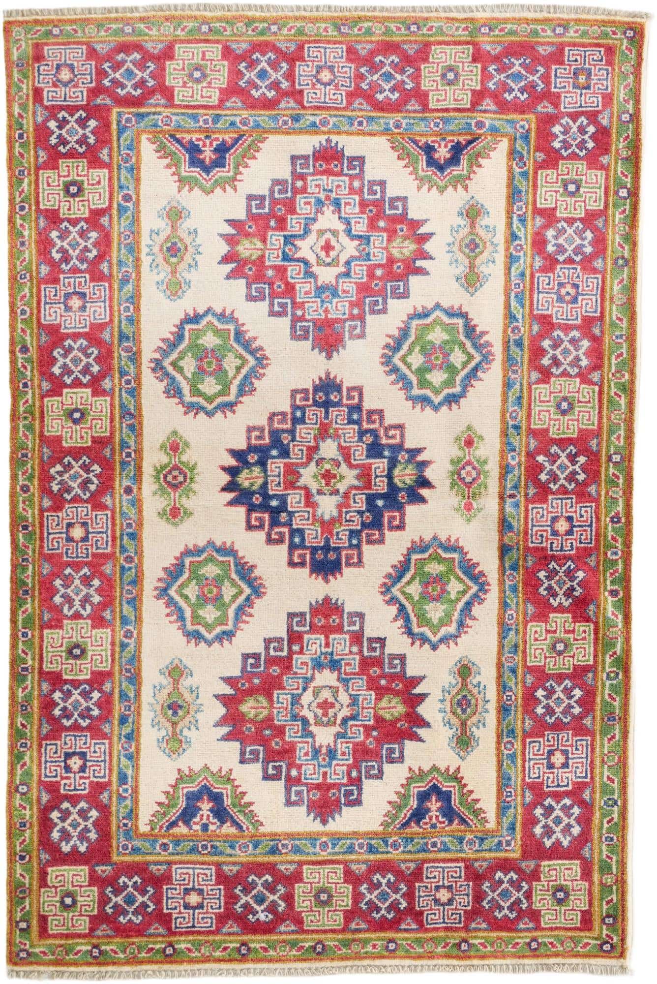 3' 3 x 4' 11 Hand Knotted Kazak Rug