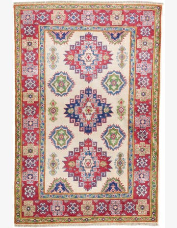 3' 3 x 4' 11 Hand Knotted Kazak Rug