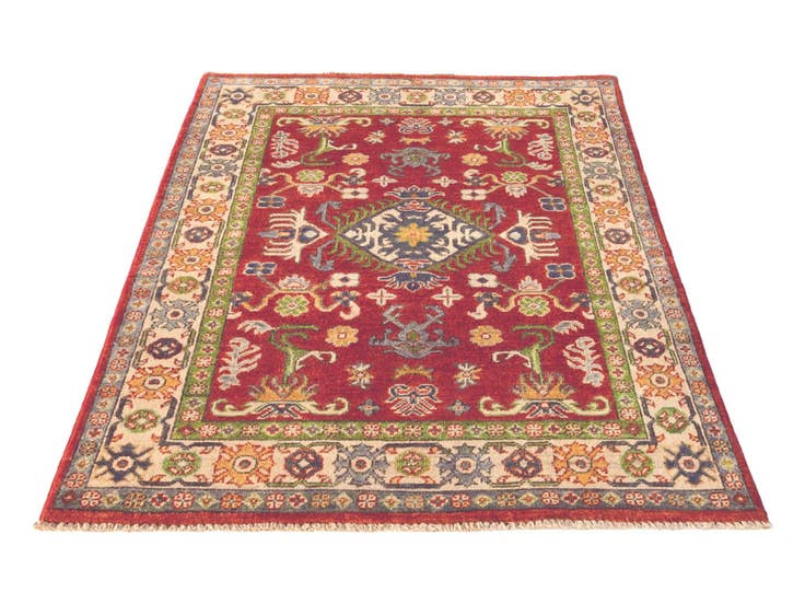 Detail image of 3' 4 x 4' 11 Hand Knotted Kazak Rug
