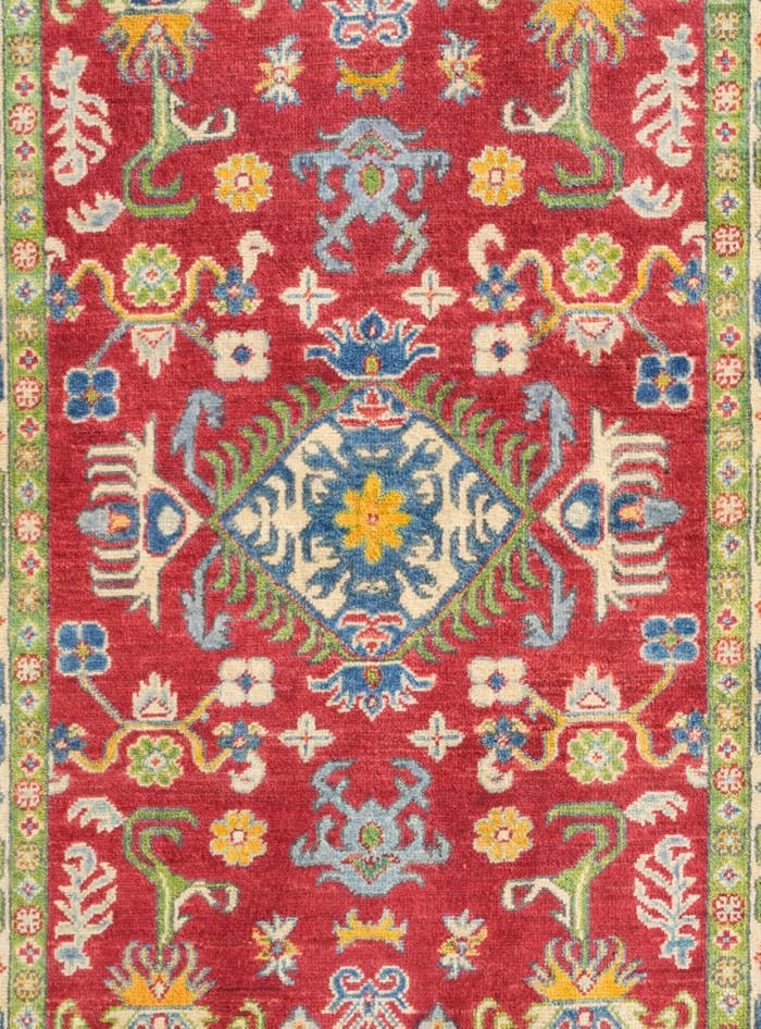 Detail image of 3' 4 x 4' 11 Hand Knotted Kazak Rug
