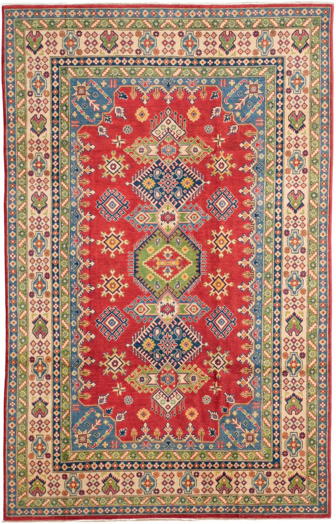 6' 9 x 10' 7 Hand Knotted Kazak Rug