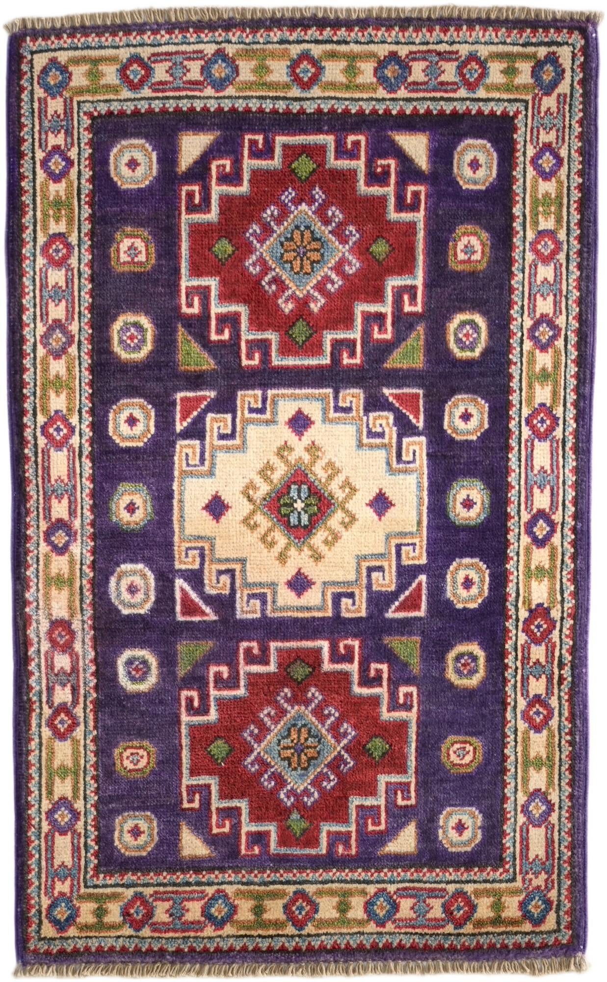 1' 11 x 3' 1 Hand Knotted Kazak Rug