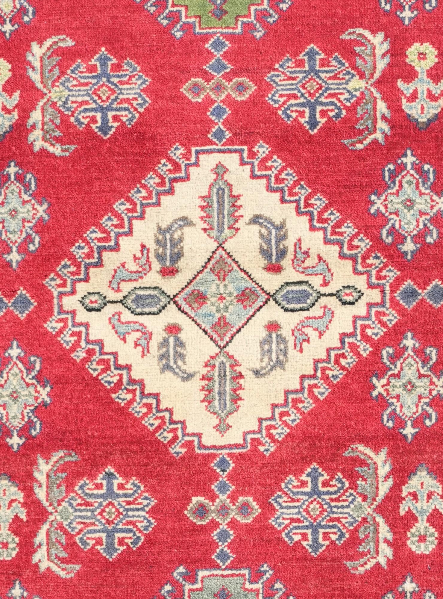 3' 2 x 4' 10 Hand Knotted Kazak Rug