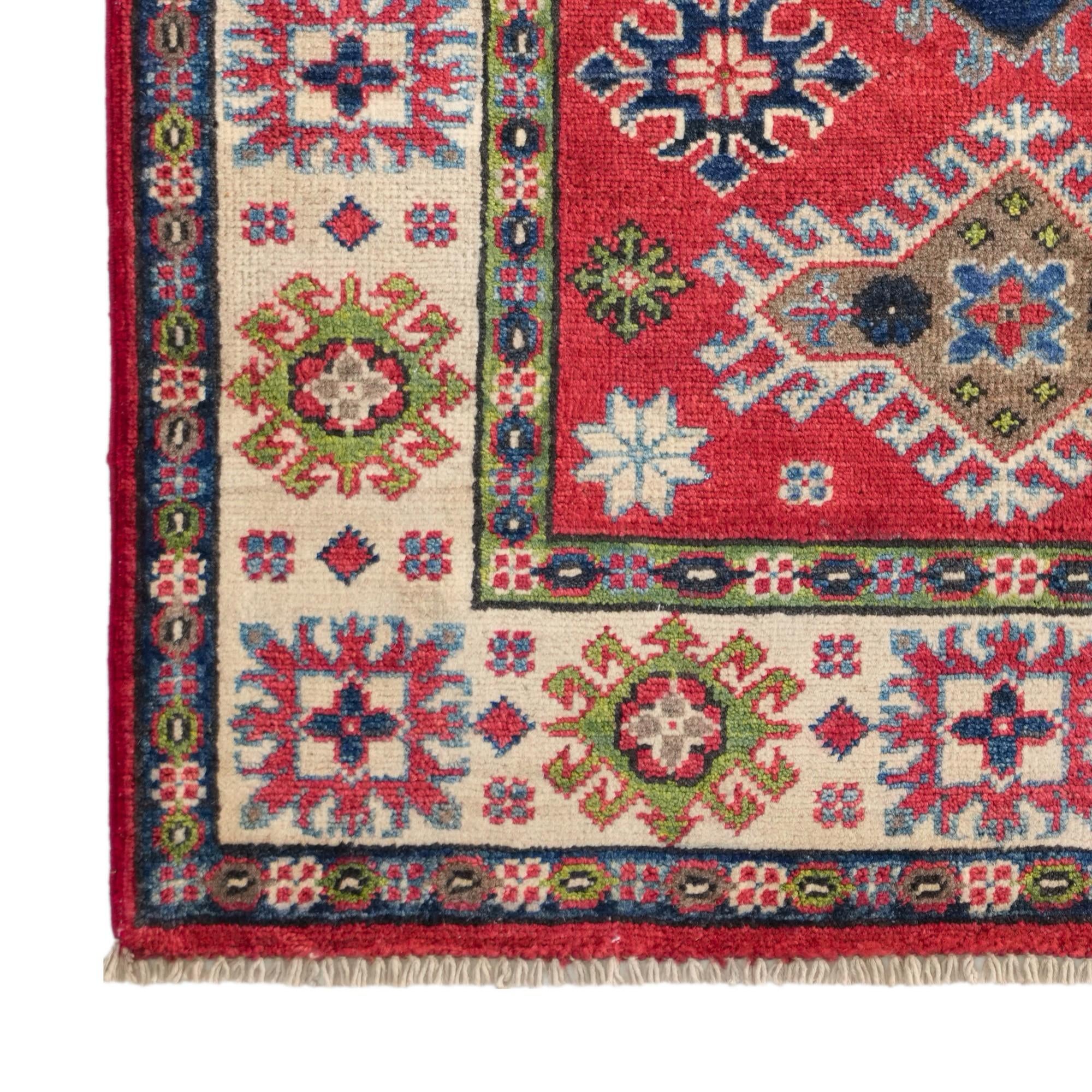 90cm x 120cm Handgeknüpft Kazak Teppich