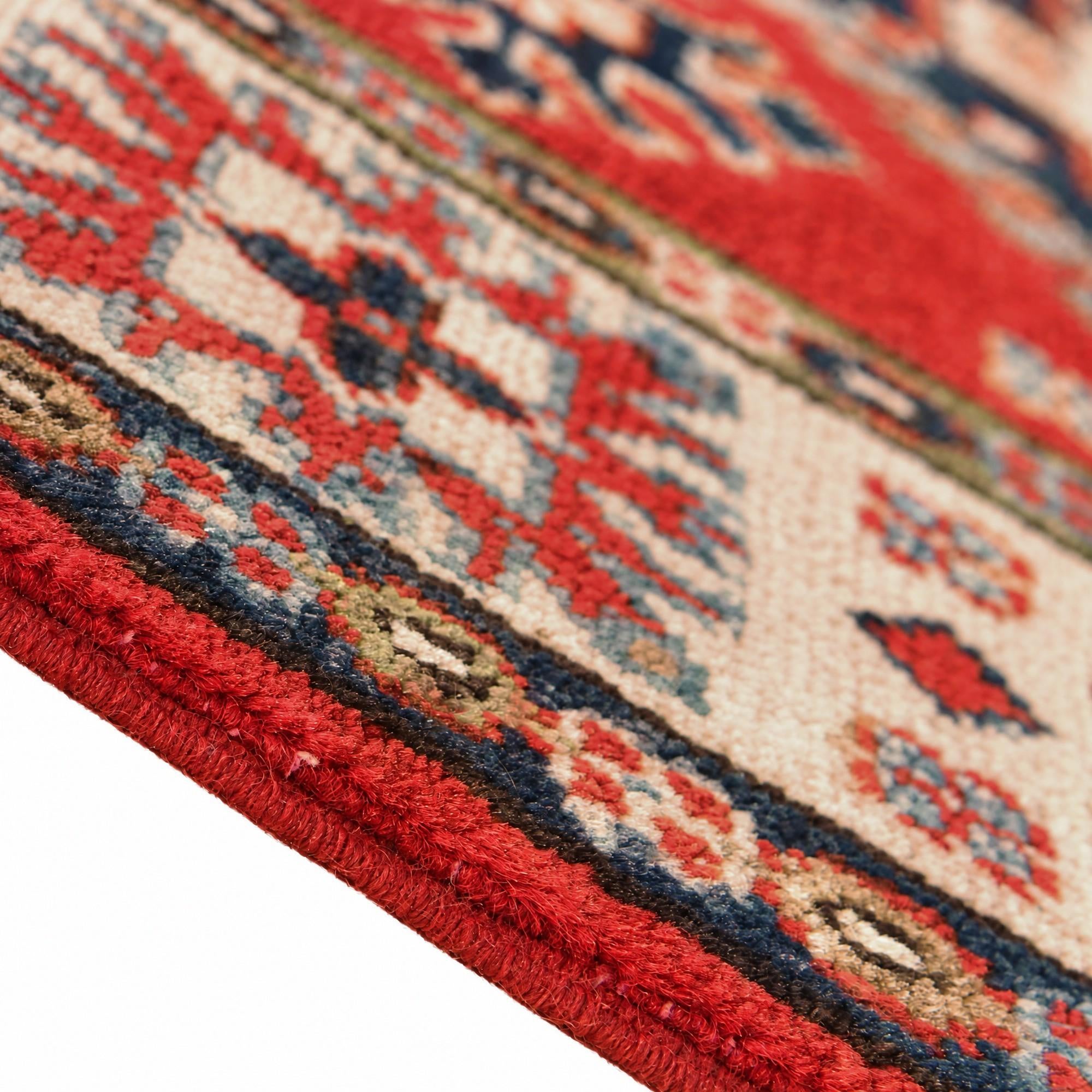 90cm x 120cm Hand Knotted Kazak Rug