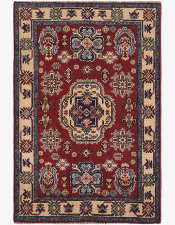 3' 4 x 5' Hand Knotted Kazak Rug