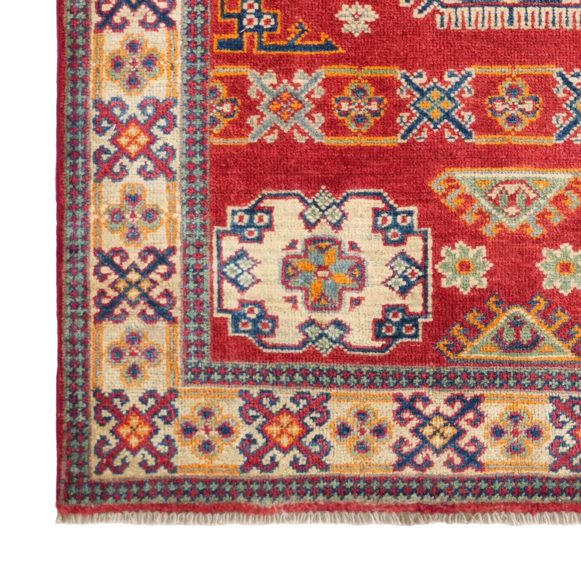 3' 5 x 4' 11 Hand Knotted Kazak Rug
