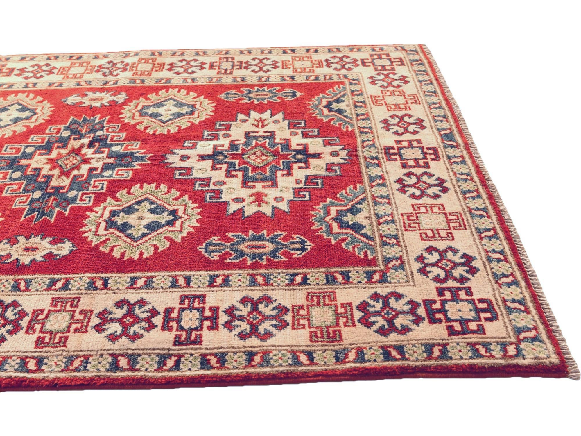 3' 5 x 4' 10 Hand Knotted Kazak Rug