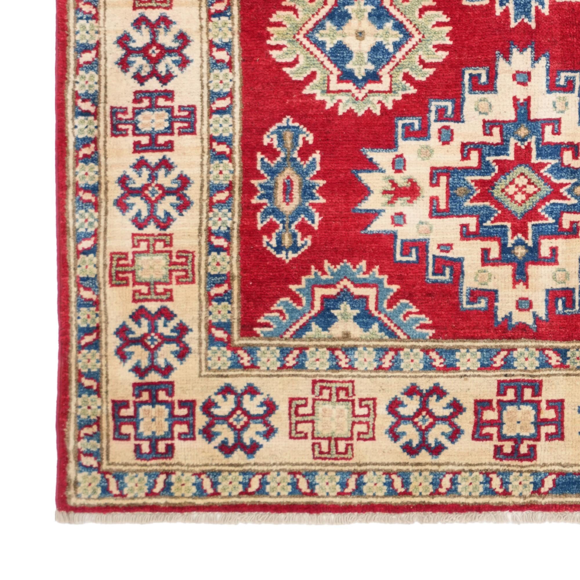 3' 5 x 4' 10 Hand Knotted Kazak Rug