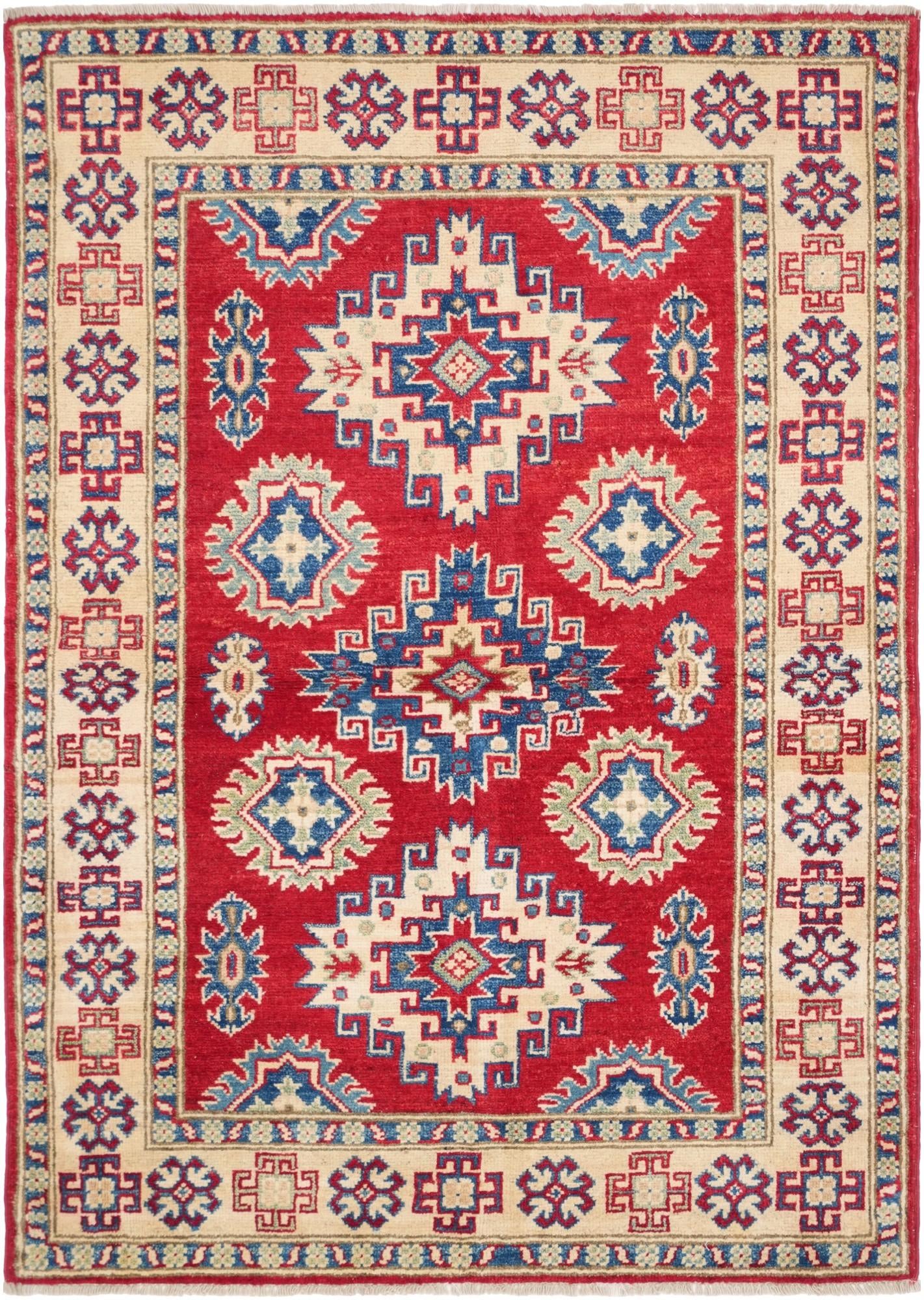 3' 5 x 4' 10 Hand Knotted Kazak Rug