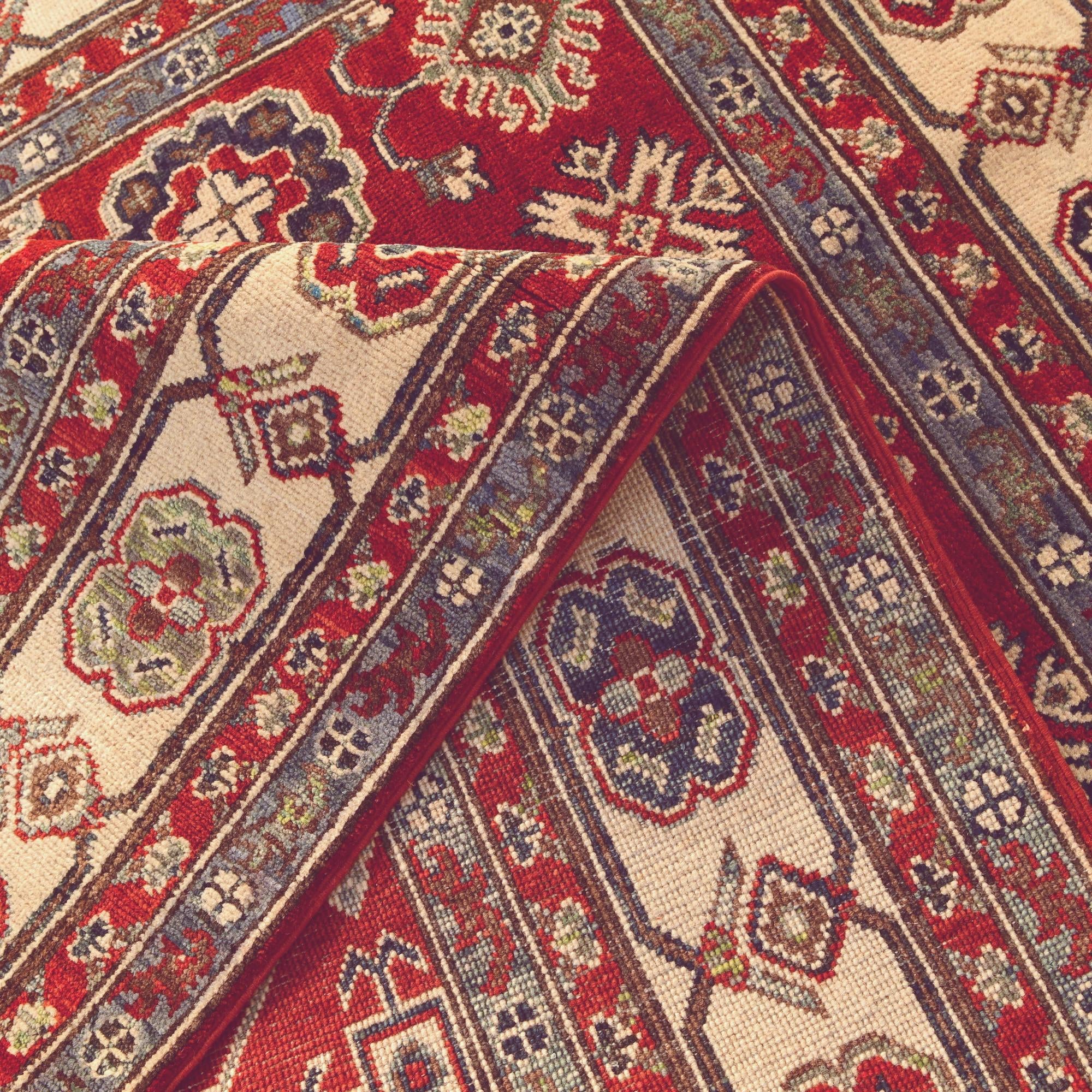 5' x 7' 3 Hand Knotted Kazak Rug