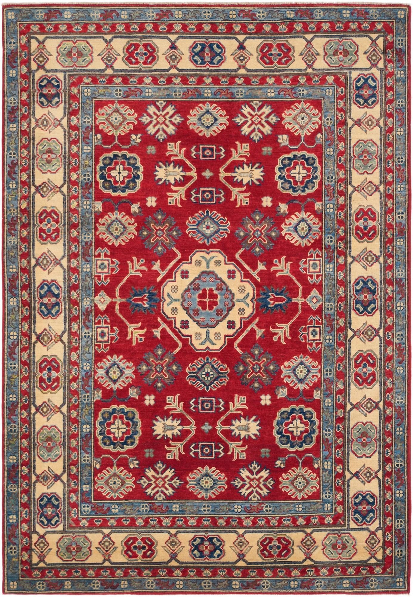 5' x 7' 3 Hand Knotted Kazak Rug