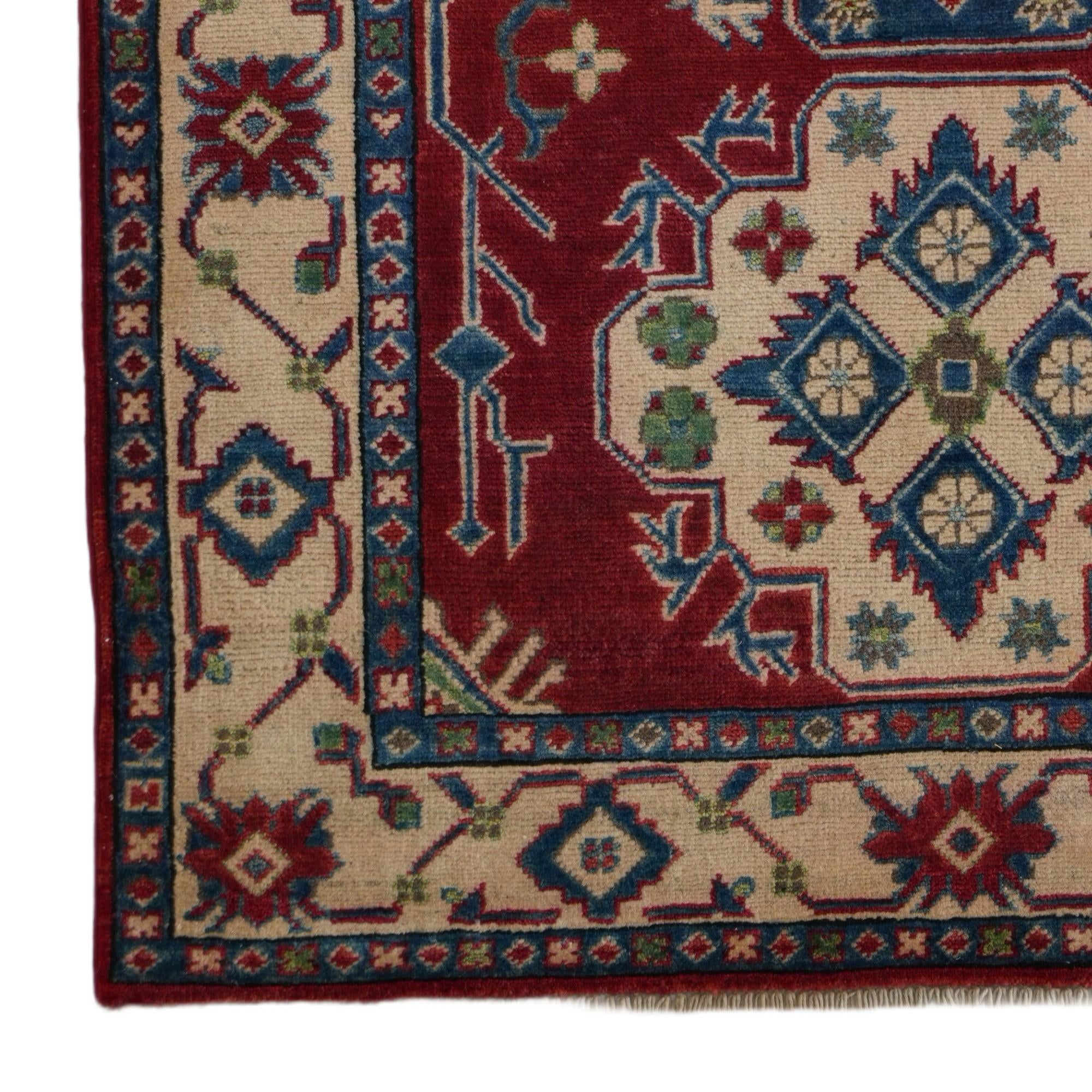 3' 5 x 4' 11 Hand Knotted Kazak Rug
