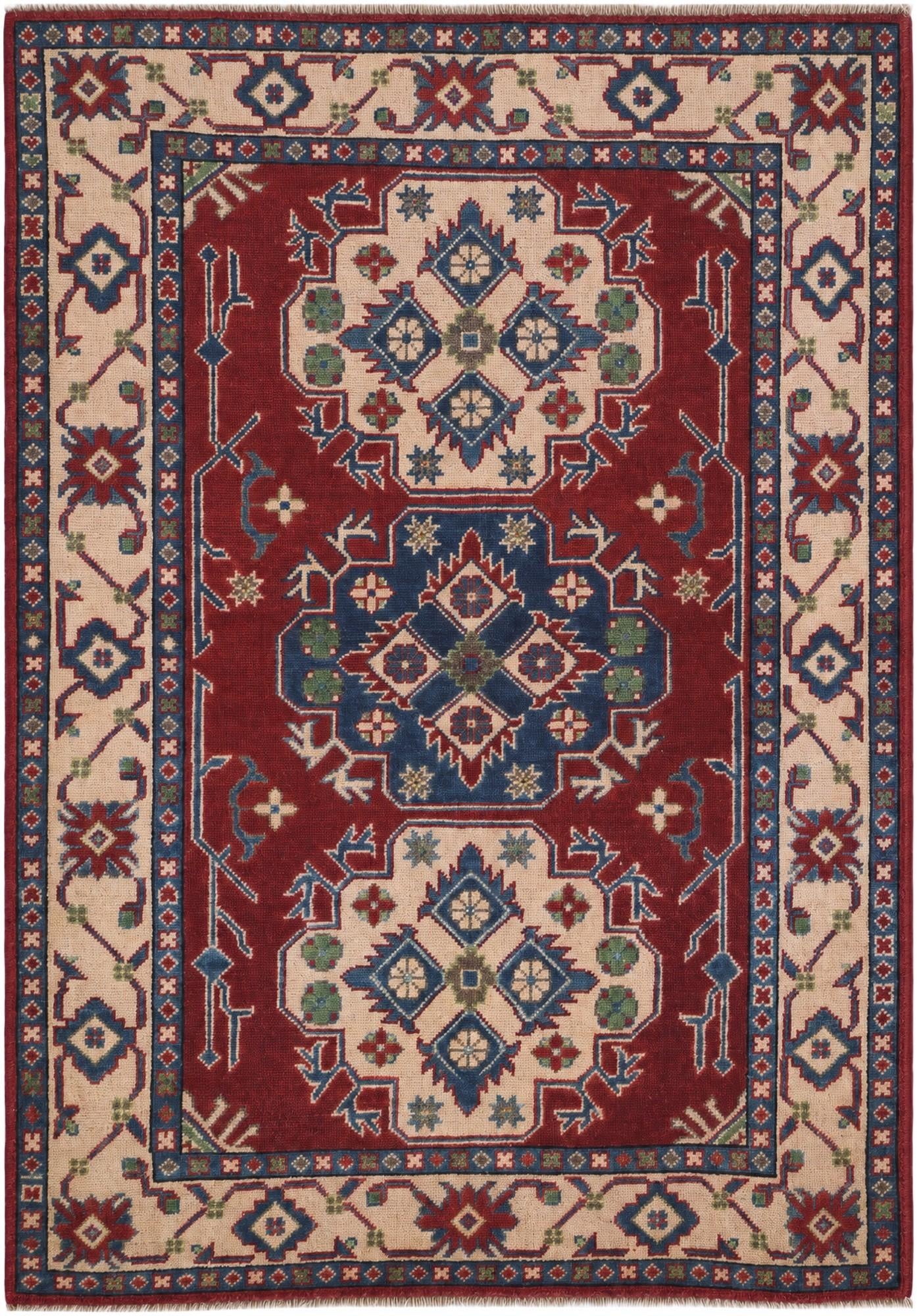 3' 5 x 4' 11 Hand Knotted Kazak Rug