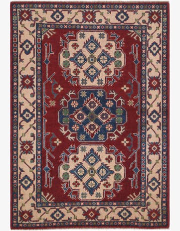 3' 5 x 4' 11 Hand Knotted Kazak Rug