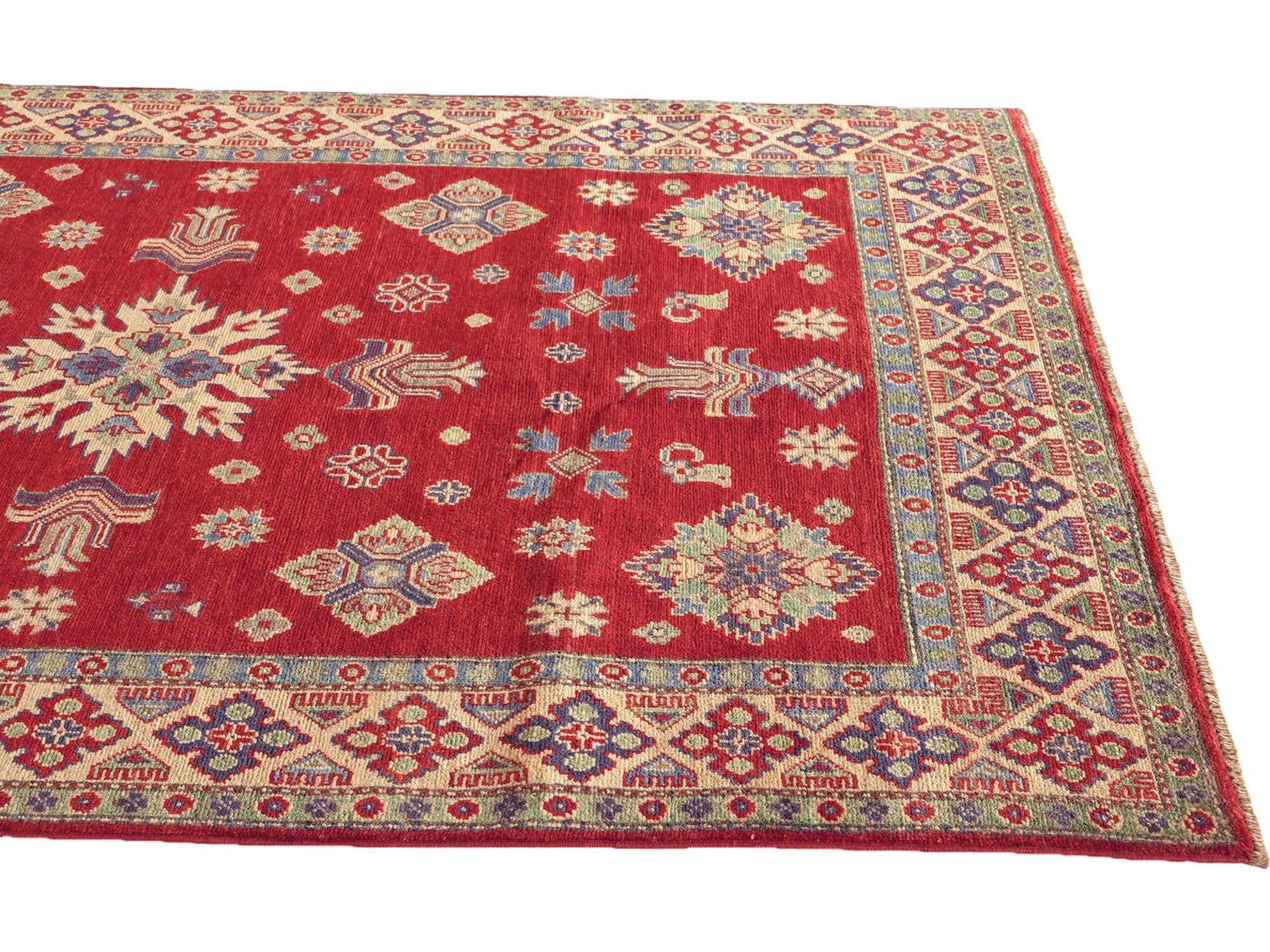 Detail image 6 of 10: 4' 9 x 6' 11 Hand Knotted Kazak Rug