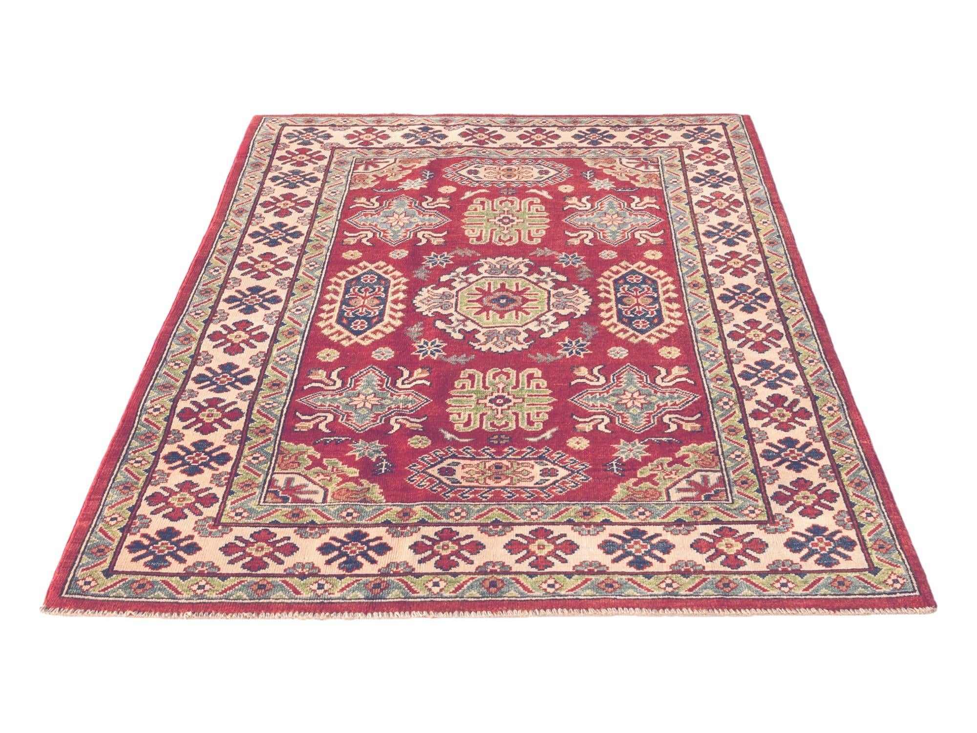 4' 2 x 6' 3 Hand Knotted Kazak Rug