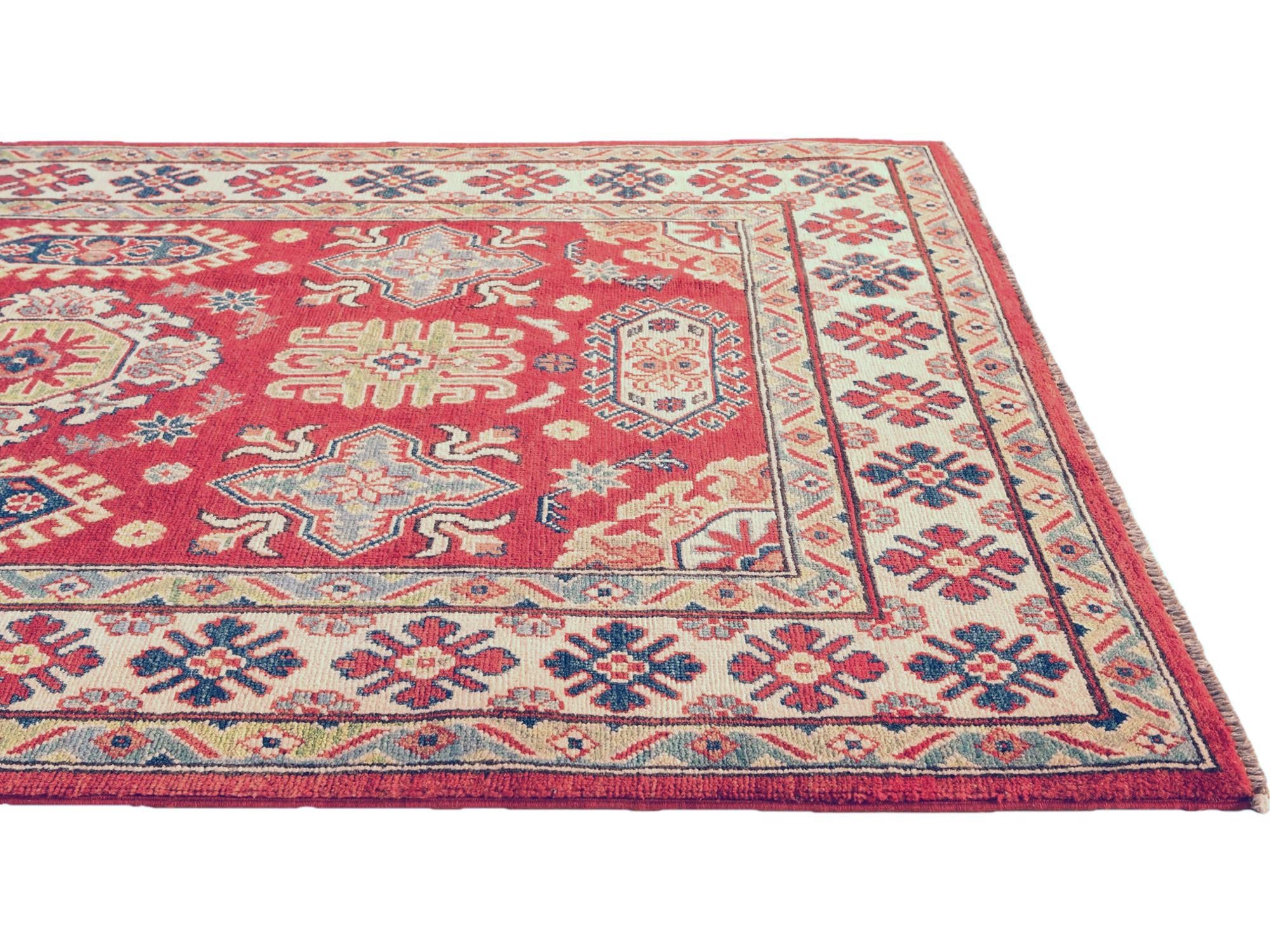 4' 2 x 6' 3 Hand Knotted Kazak Rug