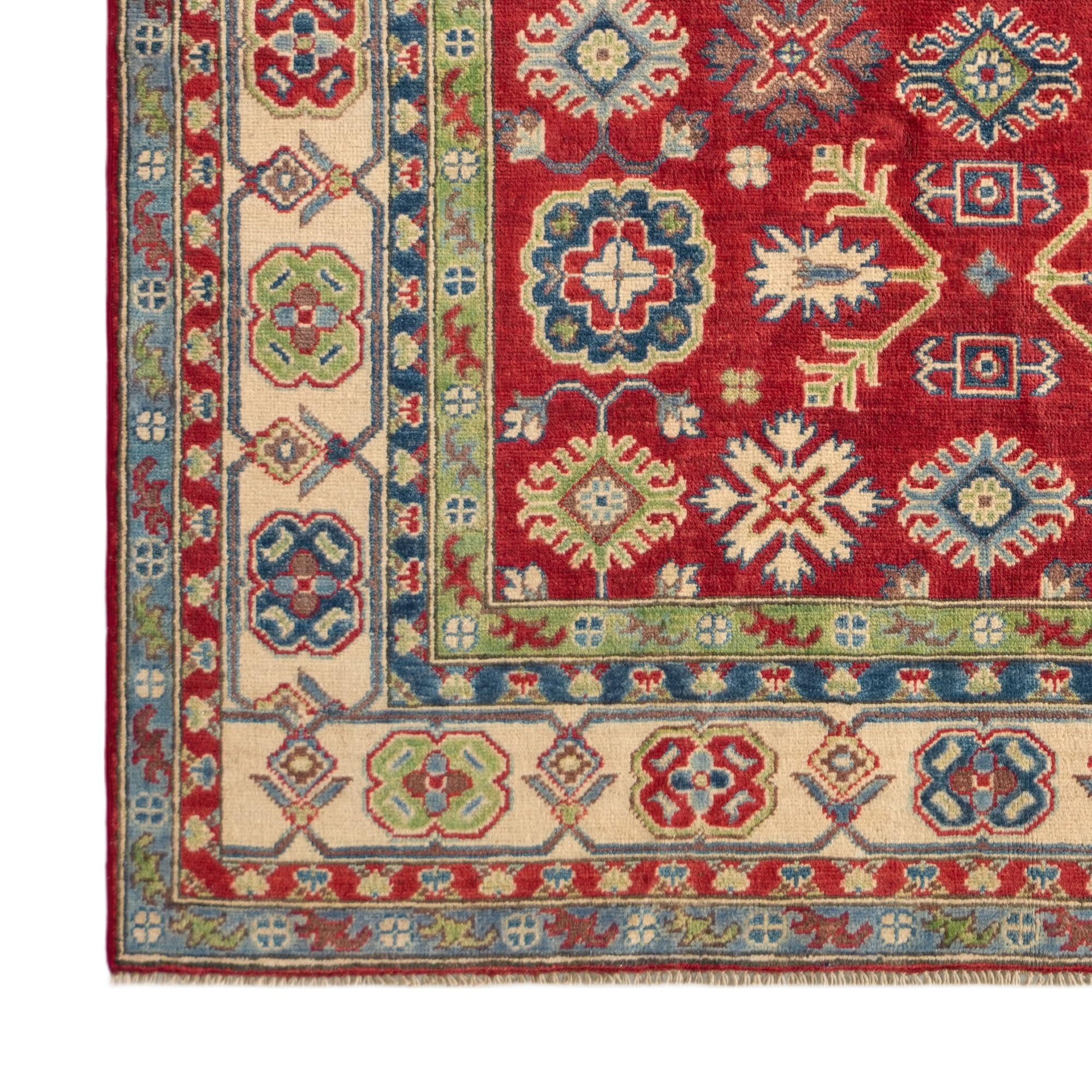 5' 1 x 6' 11 Hand Knotted Kazak Rug