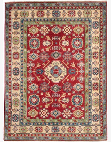 5' 1 x 6' 11 Hand Knotted Kazak Rug