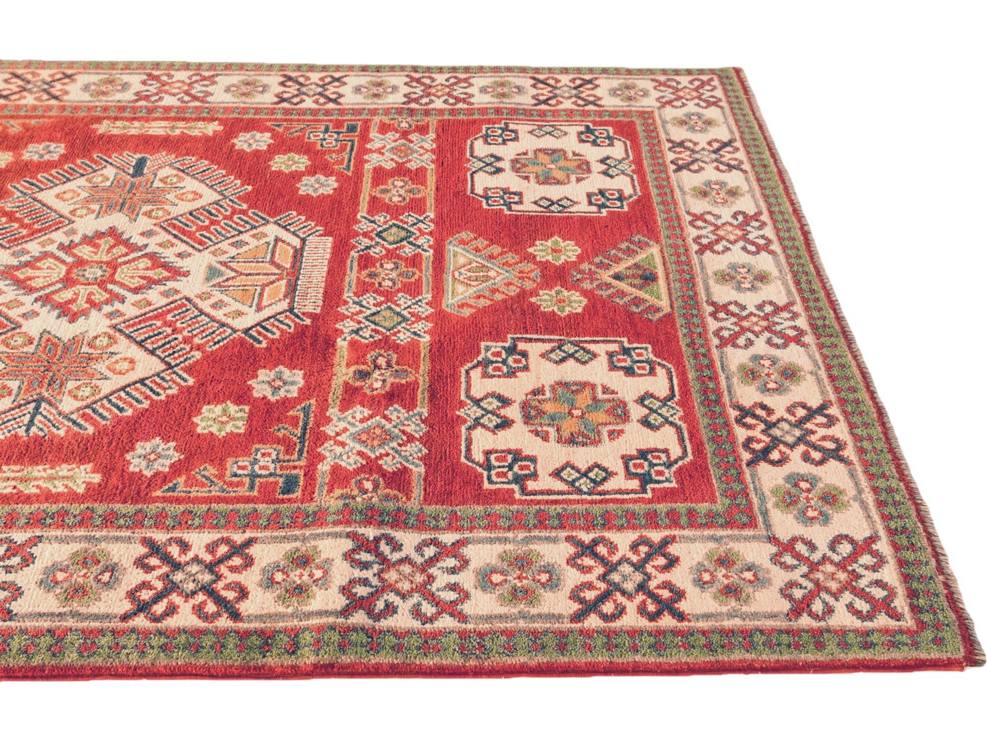 4' x 6' Hand Knotted Kazak Rug
