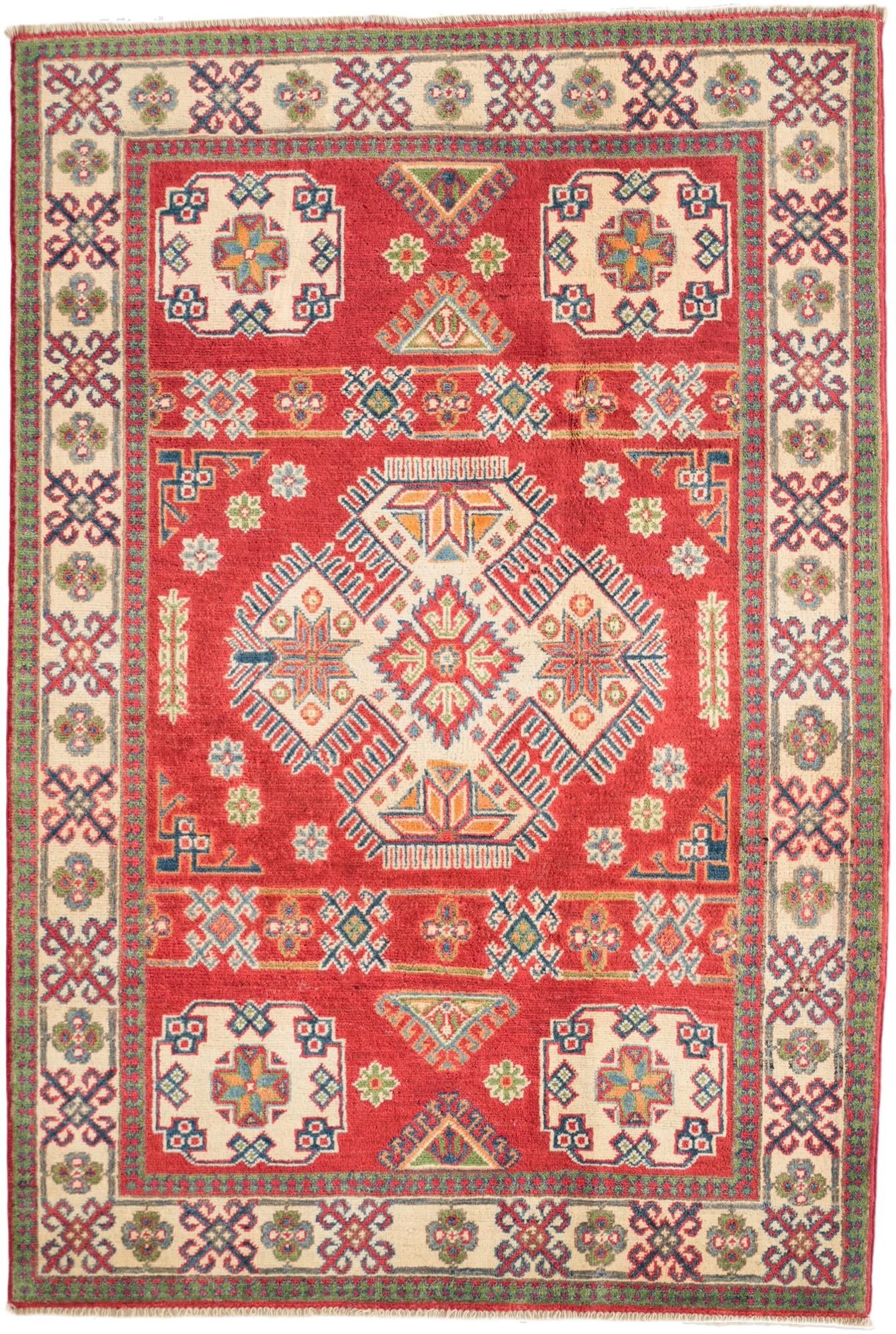 4' x 6' Hand Knotted Kazak Rug