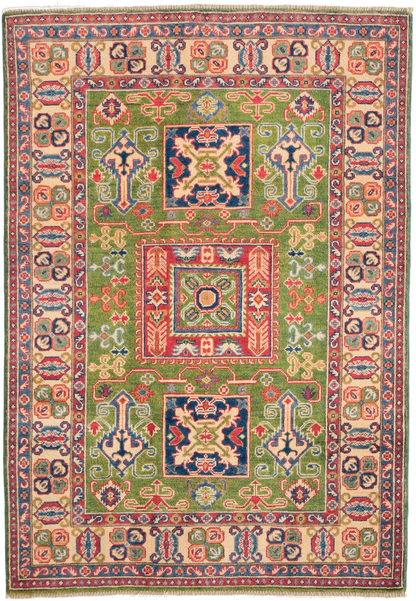 4' x 5' 10 Hand Knotted Kazak Rug