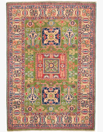 4' x 5' 10 Hand Knotted Kazak Rug