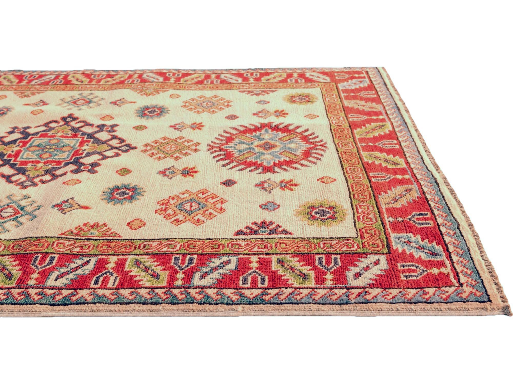 3' 5 x 4' 11 Hand Knotted Kazak Rug