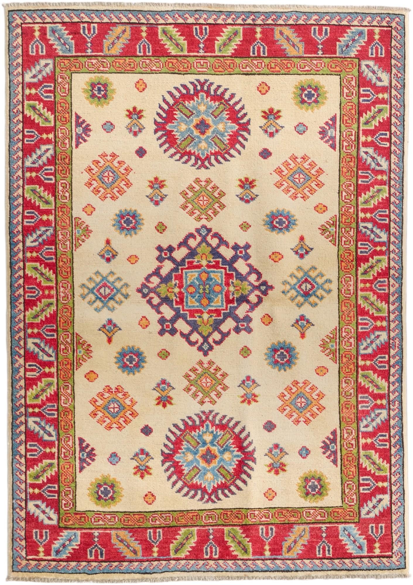 3' 5 x 4' 11 Hand Knotted Kazak Rug
