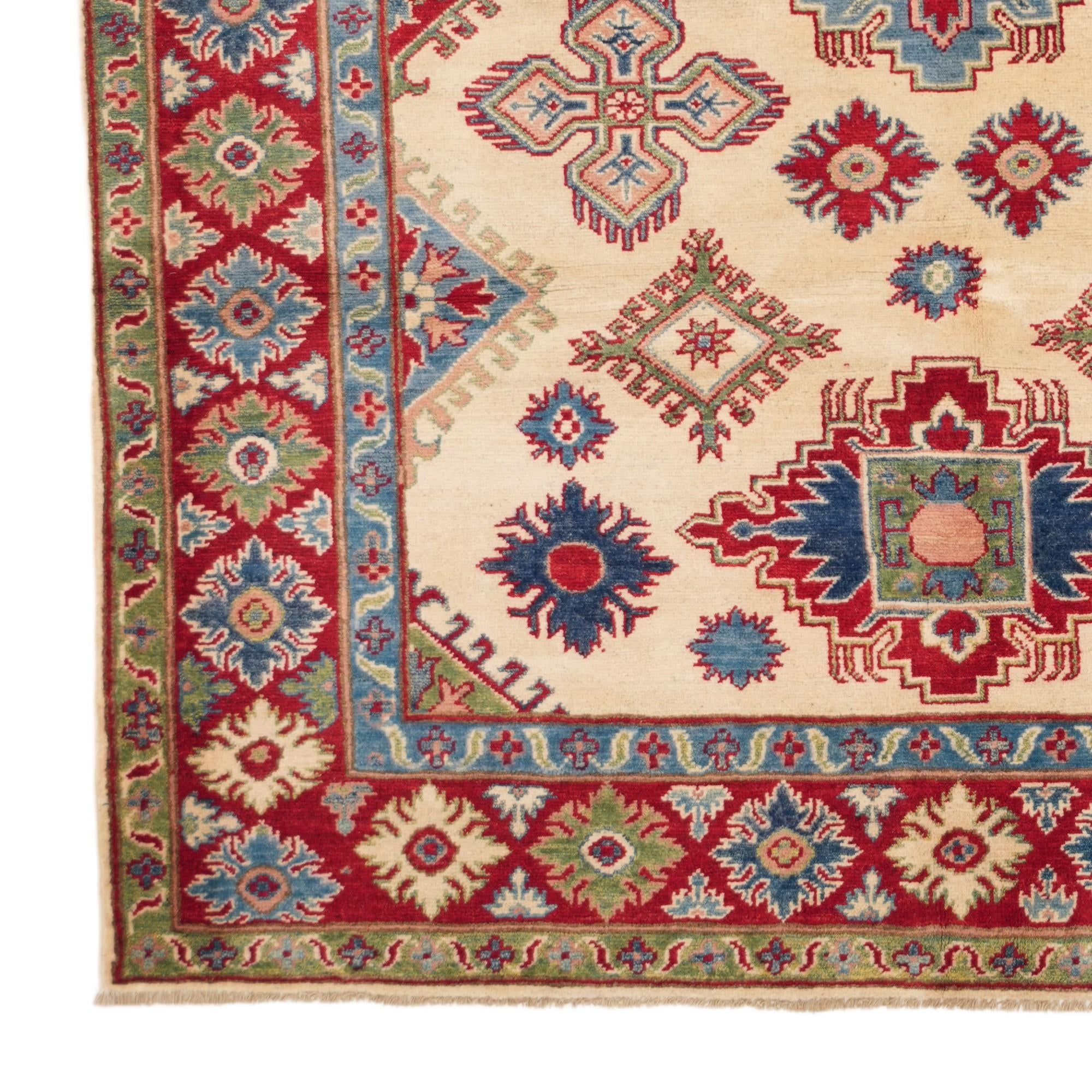 5' 5 x 6' 9 Hand Knotted Kazak Rug