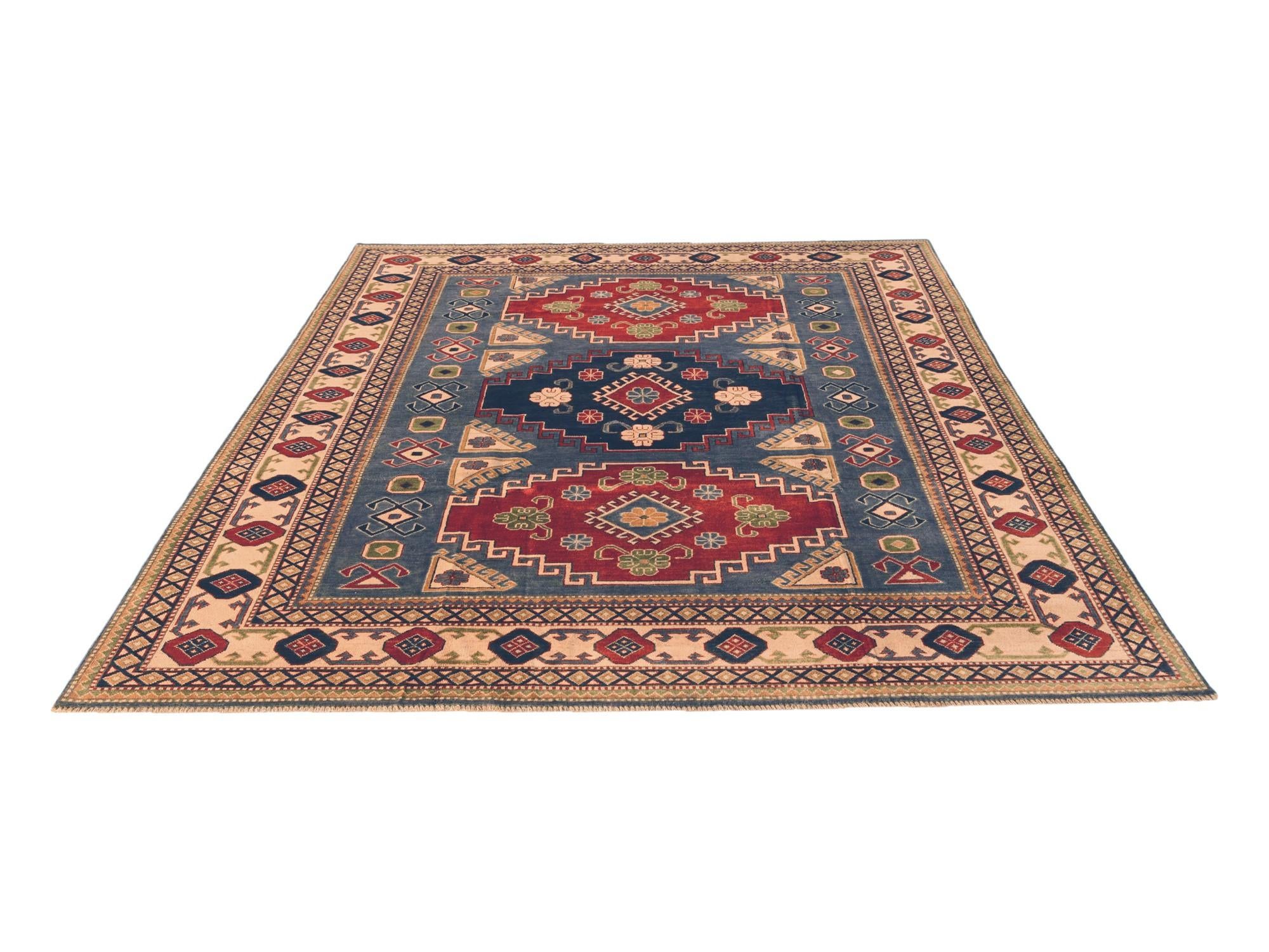 7' 11 x 10' 1 Hand Knotted Kazak Rug