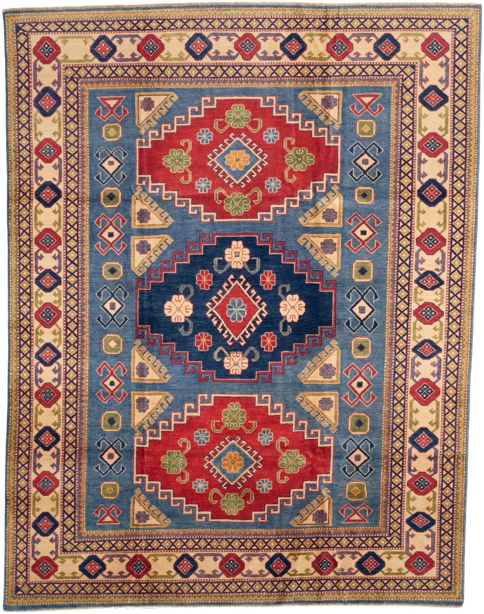 7' 11 x 10' 1 Hand Knotted Kazak Rug