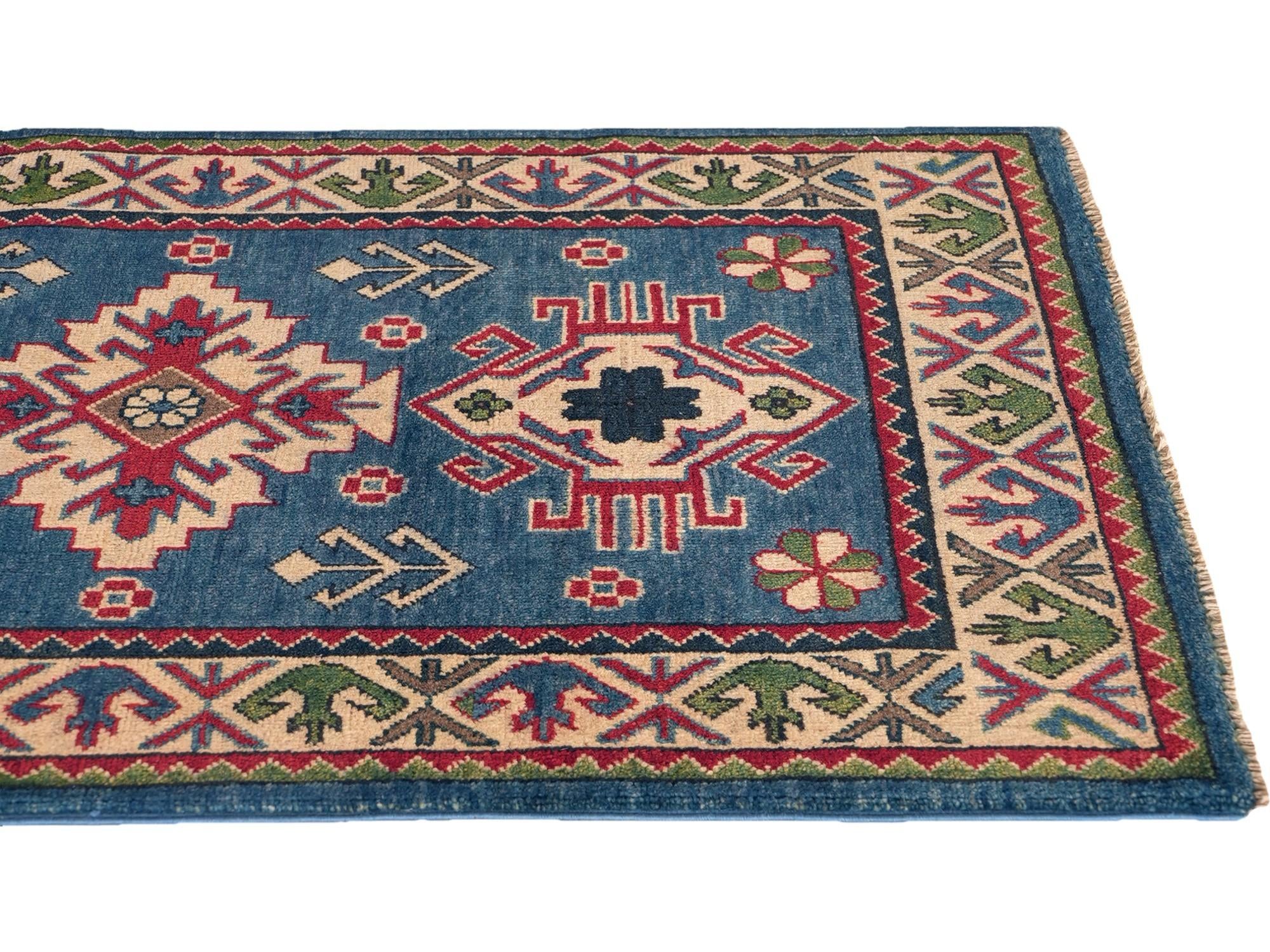 Detail image 6 of 10: 2' 10 x 4' Hand Knotted Kazak Rug