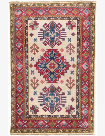 2' 7 x 3' 11 Hand Knotted Kazak Rug