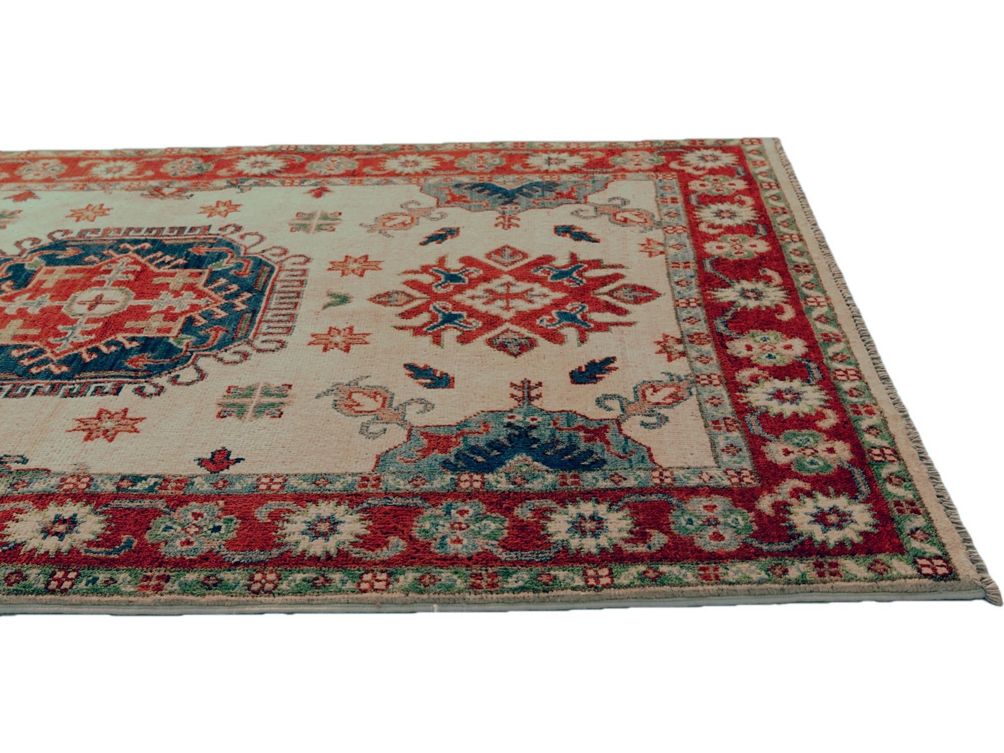3' 4 x 5' 2 Hand Knotted Kazak Rug
