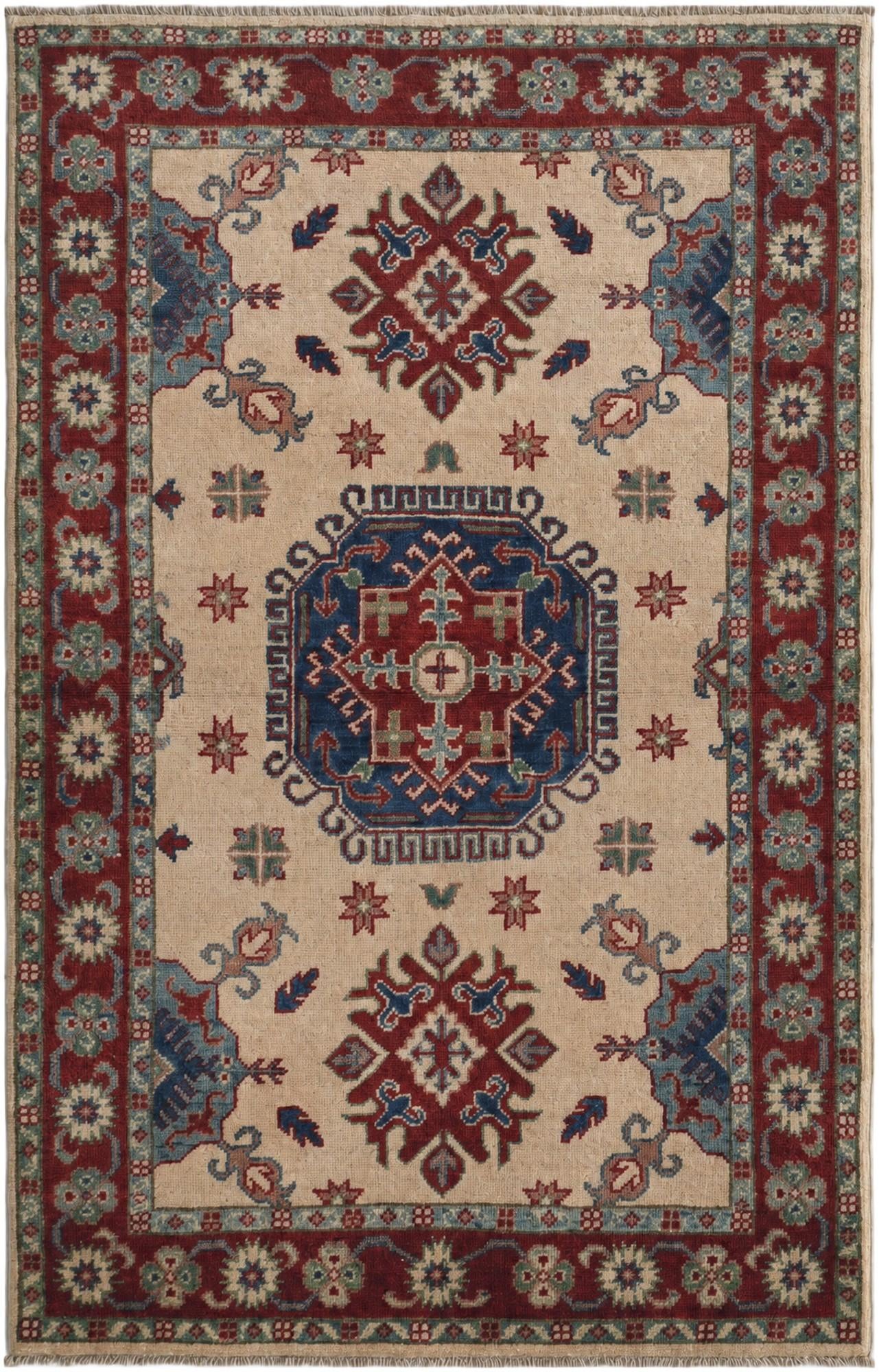 3' 4 x 5' 2 Hand Knotted Kazak Rug