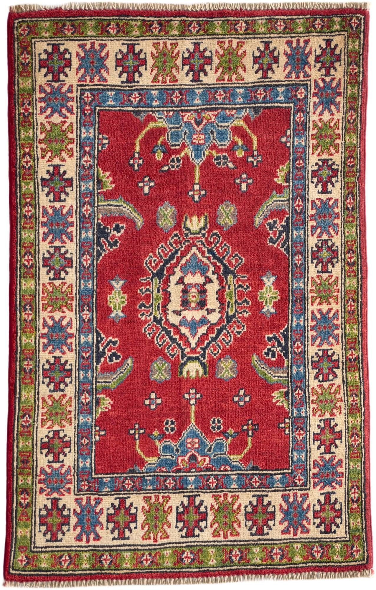 Detail image 2 of 10: 2' 6 x 4' Hand Knotted Kazak Rug