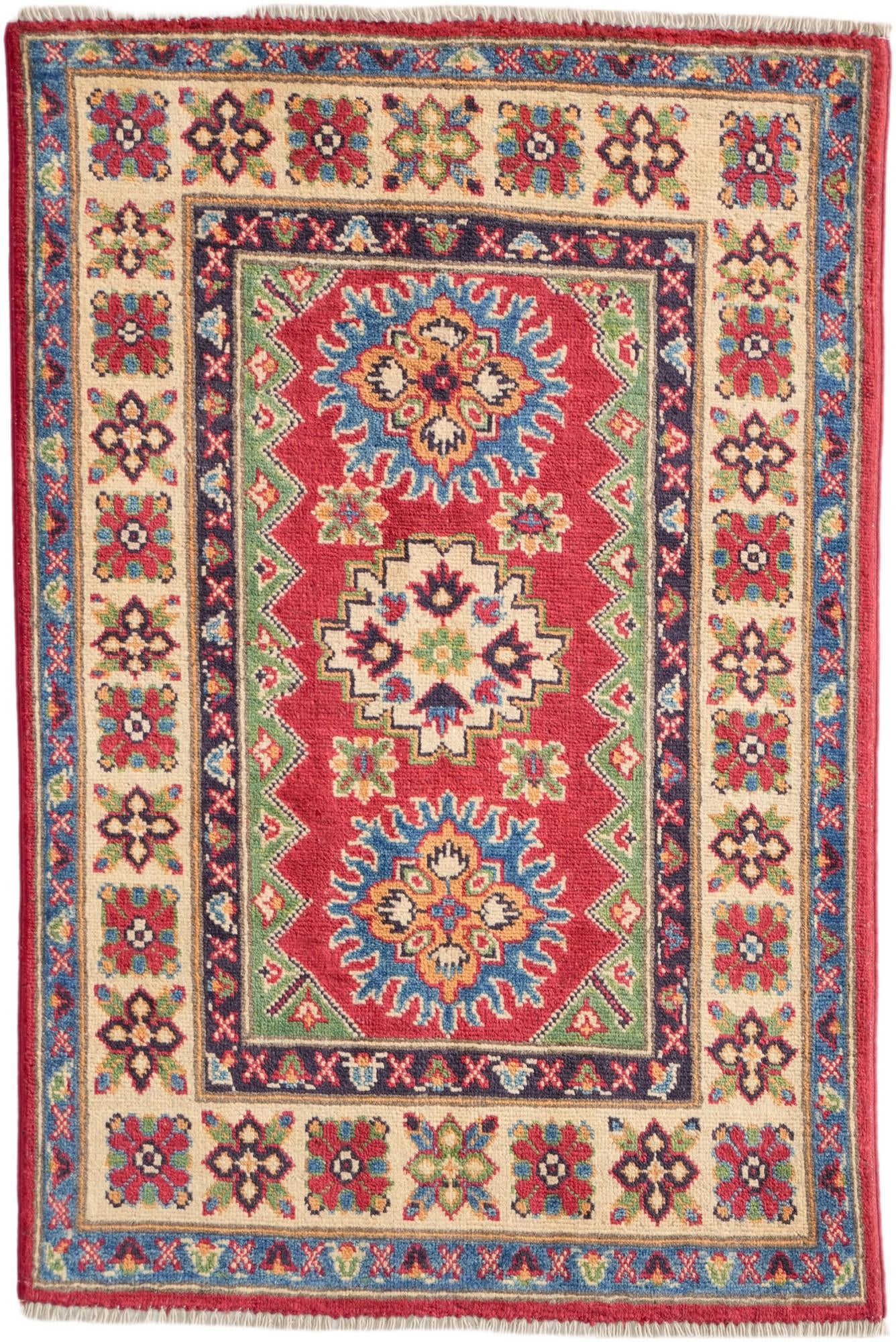 2' 8 x 4' Hand Knotted Kazak Rug