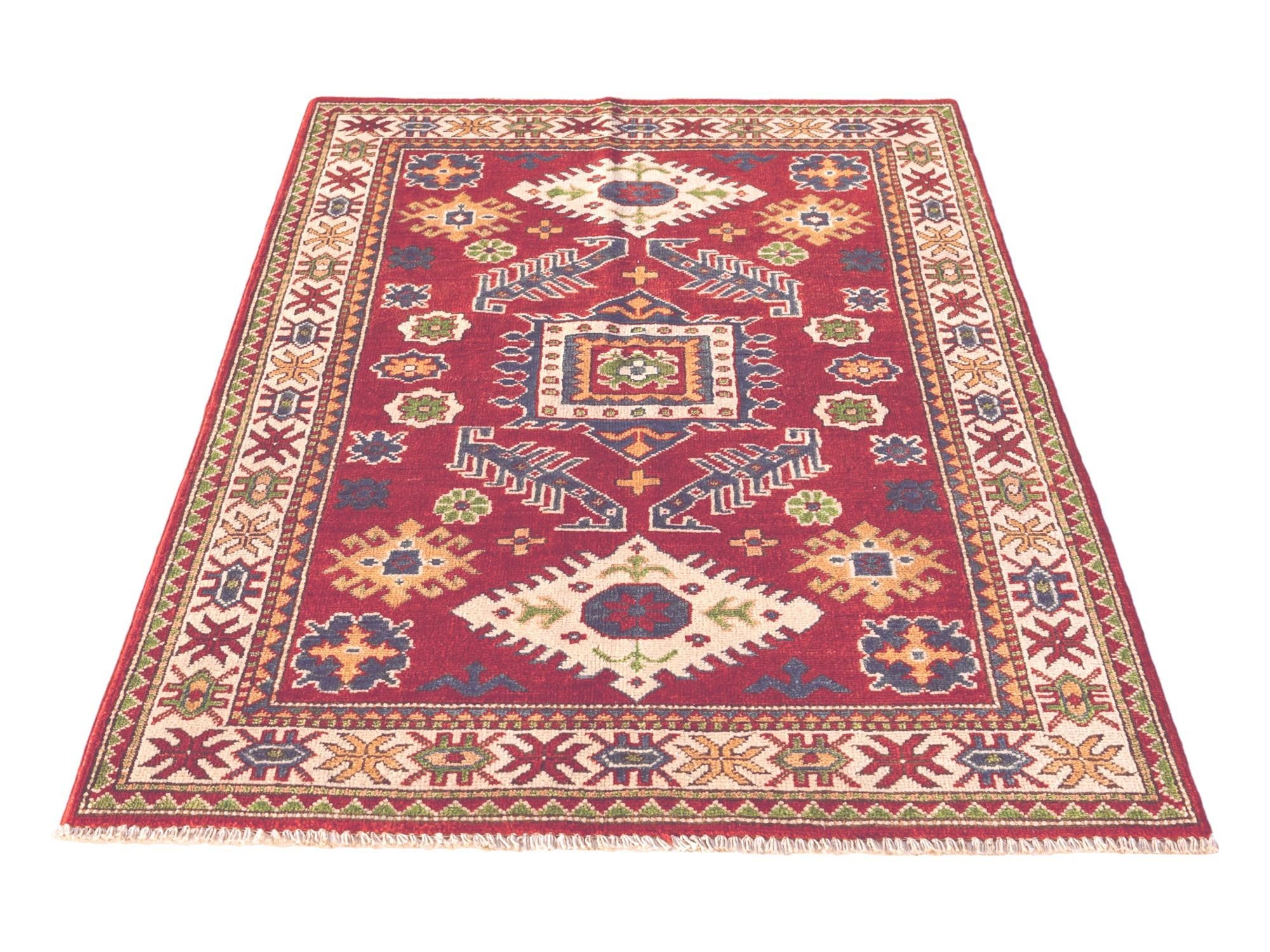 3' 3 x 4' 11 Hand Knotted Kazak Rug
