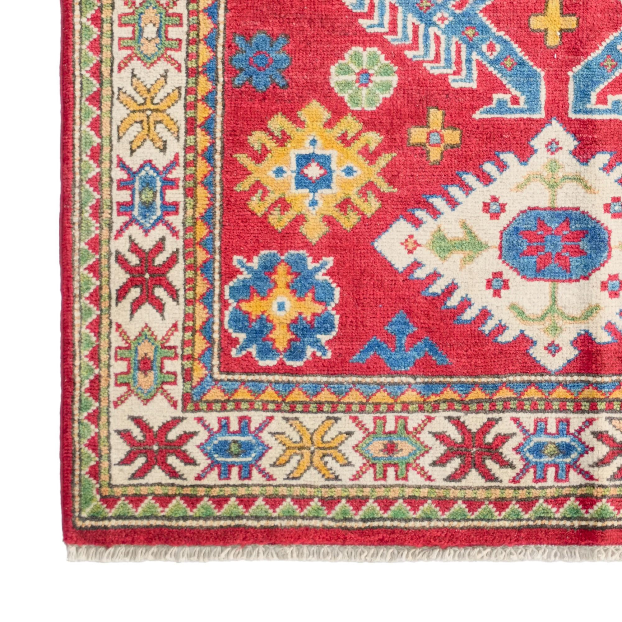 3' 3 x 4' 11 Hand Knotted Kazak Rug
