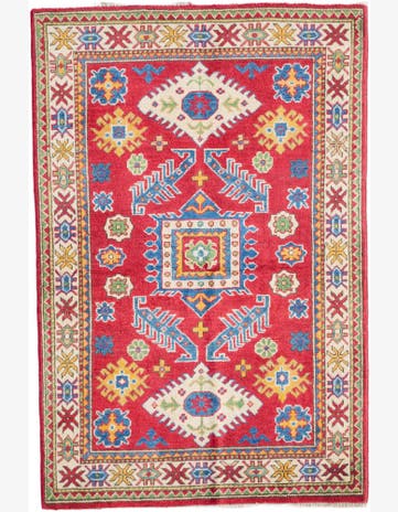3' 3 x 4' 11 Hand Knotted Kazak Rug