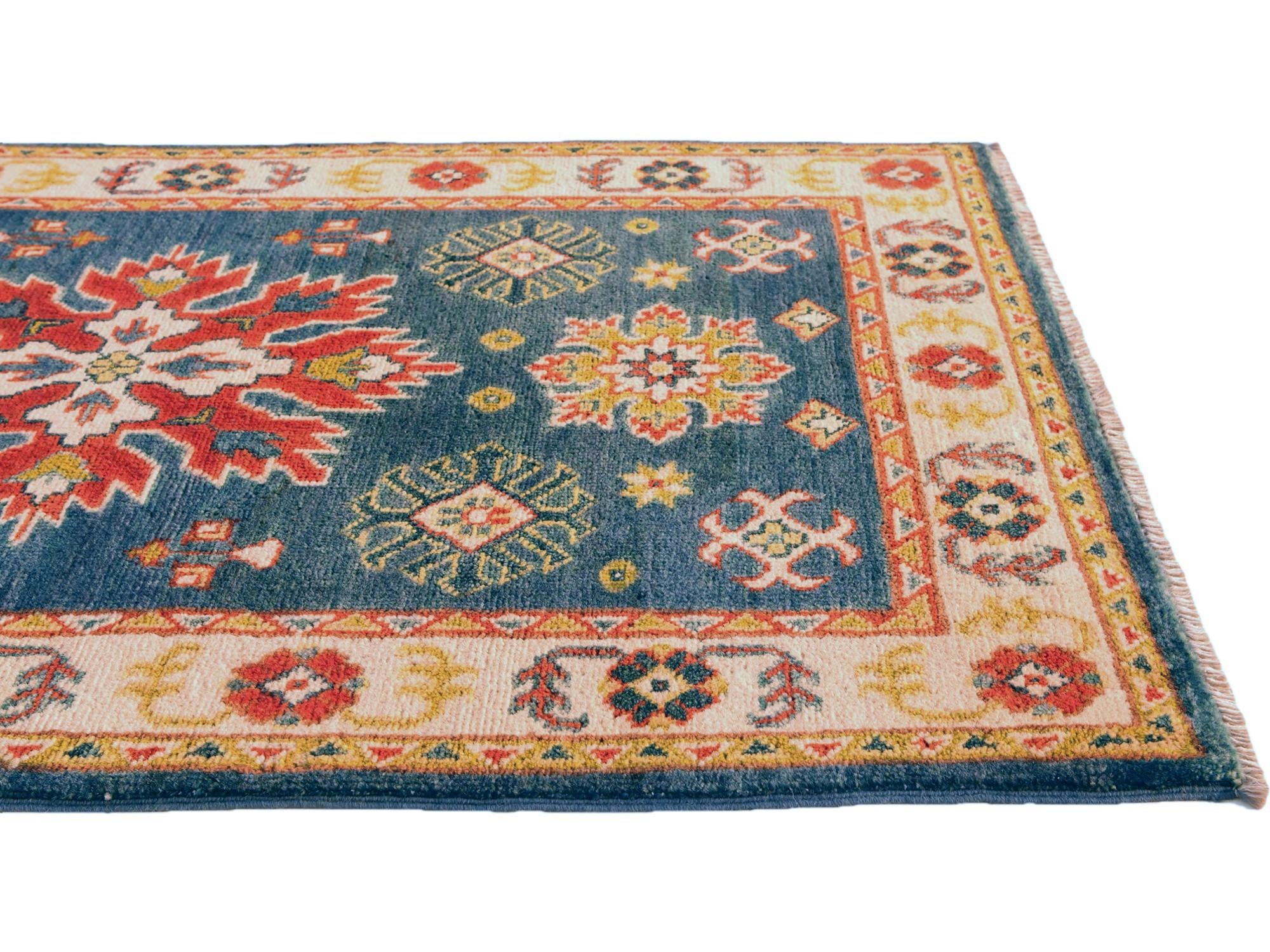 2' 7 x 4' 4 Hand Knotted Kazak Rug